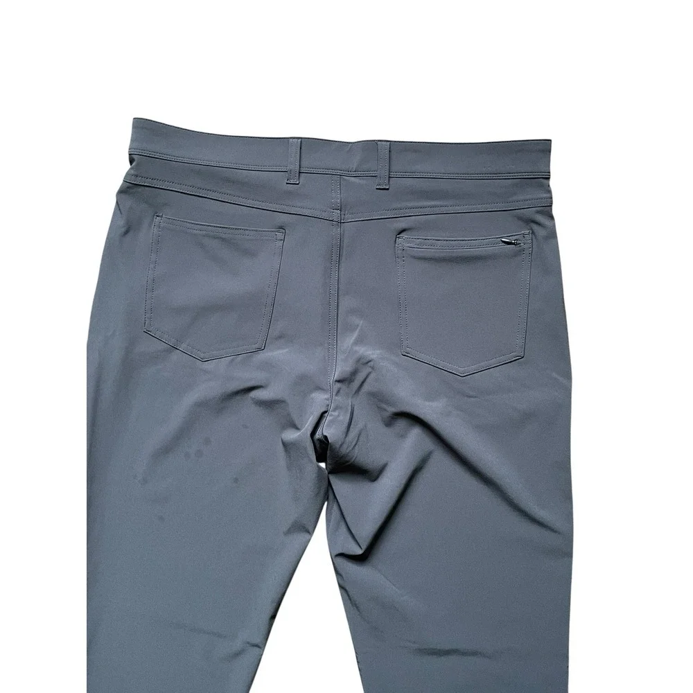 Mizzen+Main Helmsman Chino Pants Mens 36x34 Gray Slim Stretch Performance‎